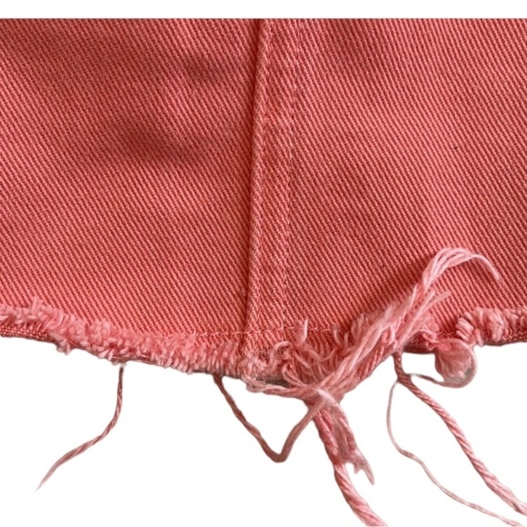 RAG & BONE High Waist Moss Denim Mini Skirt w/ Raw Hem in Coral Haze Size 24 - Picture 4 of 7